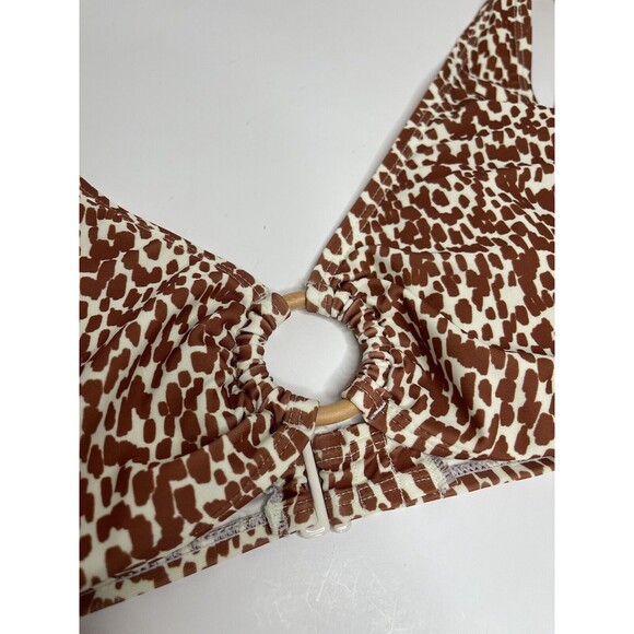 Old Navy Women’s  O-Ring Bikini Swim Top Large Padded Strap Giraffe Print - Picture 2 of 8